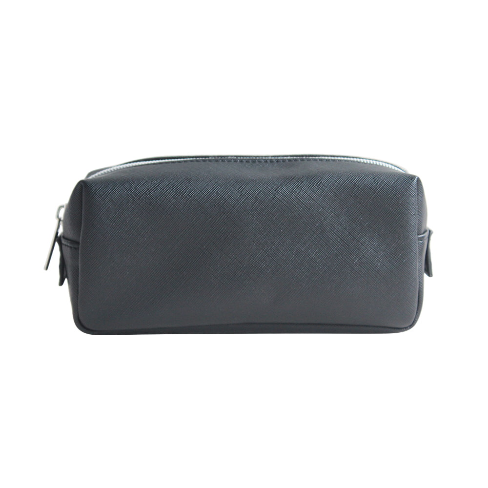 4767 Large Capacity Black PU Leather Cosmetic Storage Bag