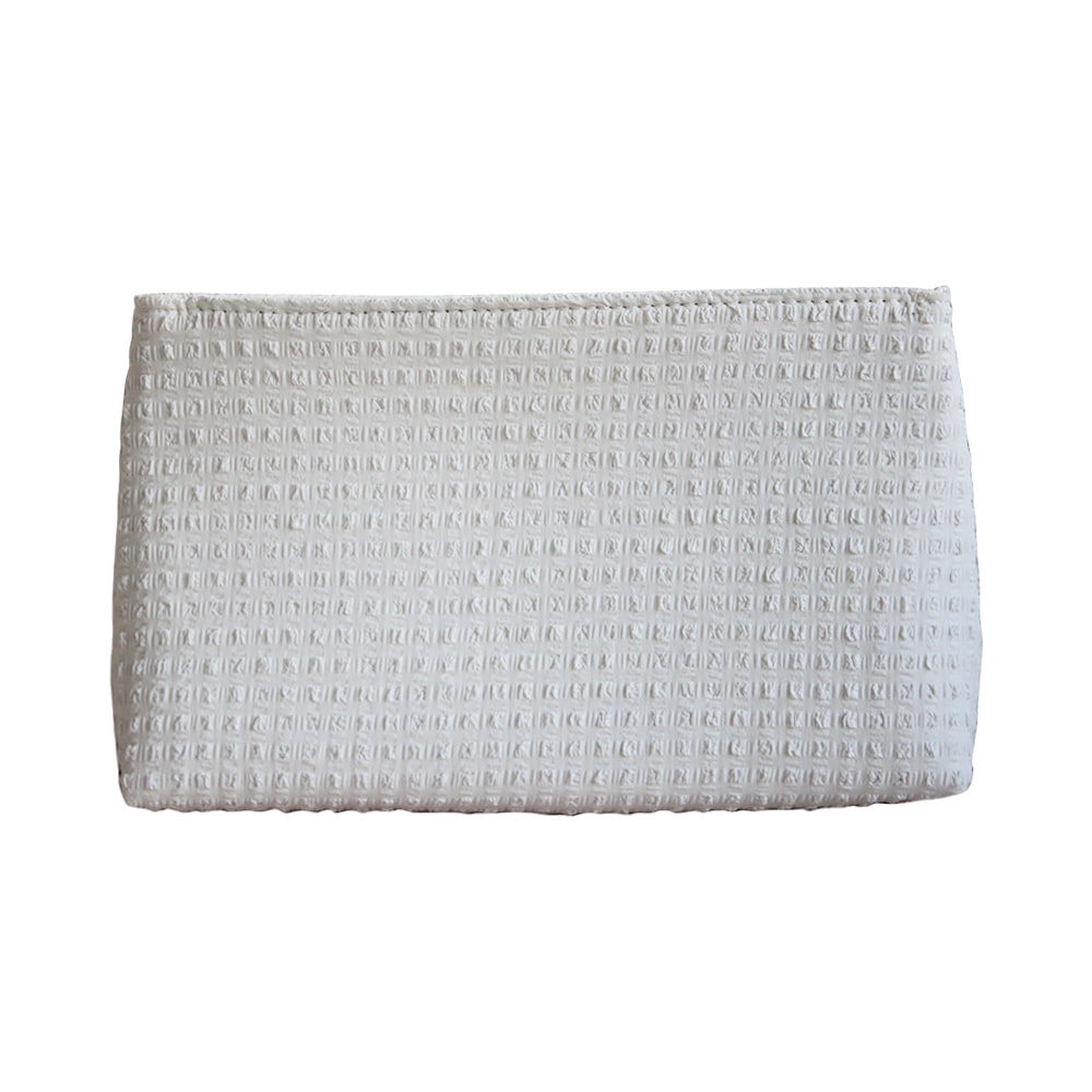 5004 White Woven Leather Women Cosmetic Storage Bag