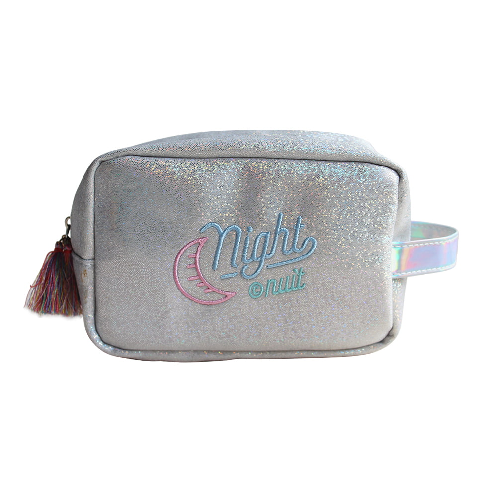 BD-GM07 Holographic Glitter Embroidered Travel Cosmetic Bag