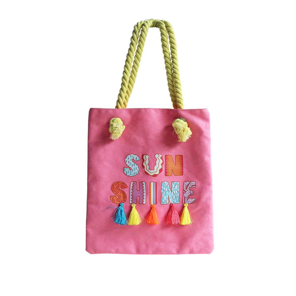 4093 Lightweight Girls Pink Sunshine Cotton Tote Bag