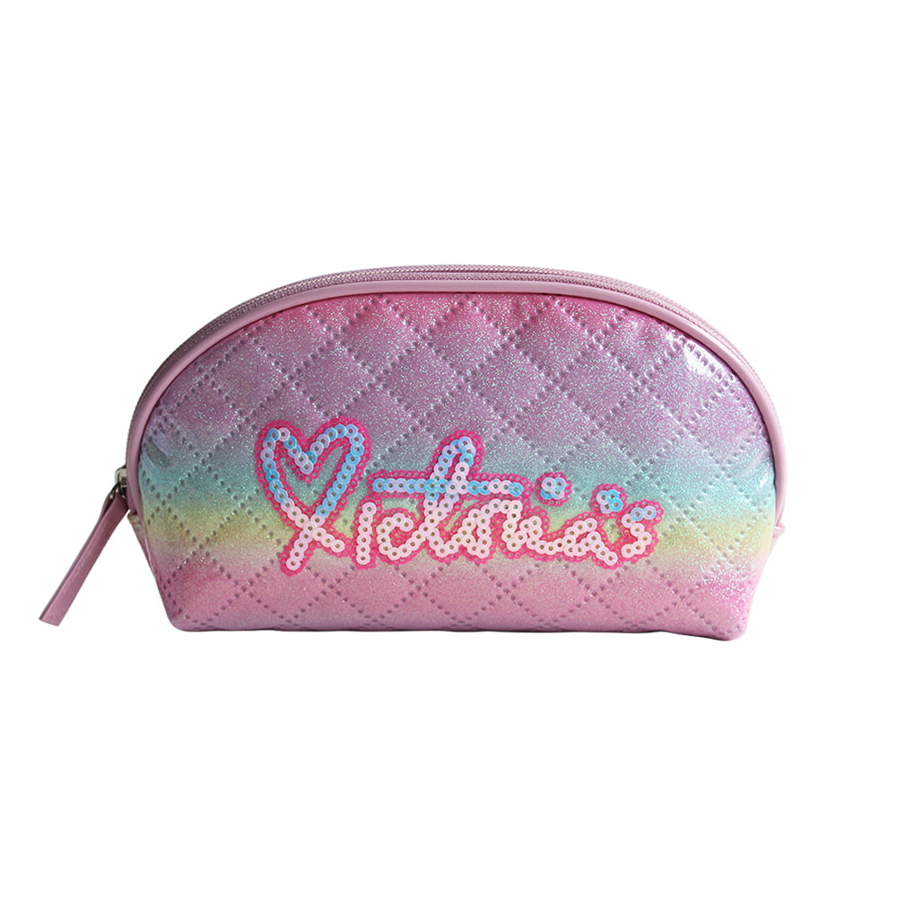 3680 Cute Pink Ombre Hologram Makeup Bag for Women