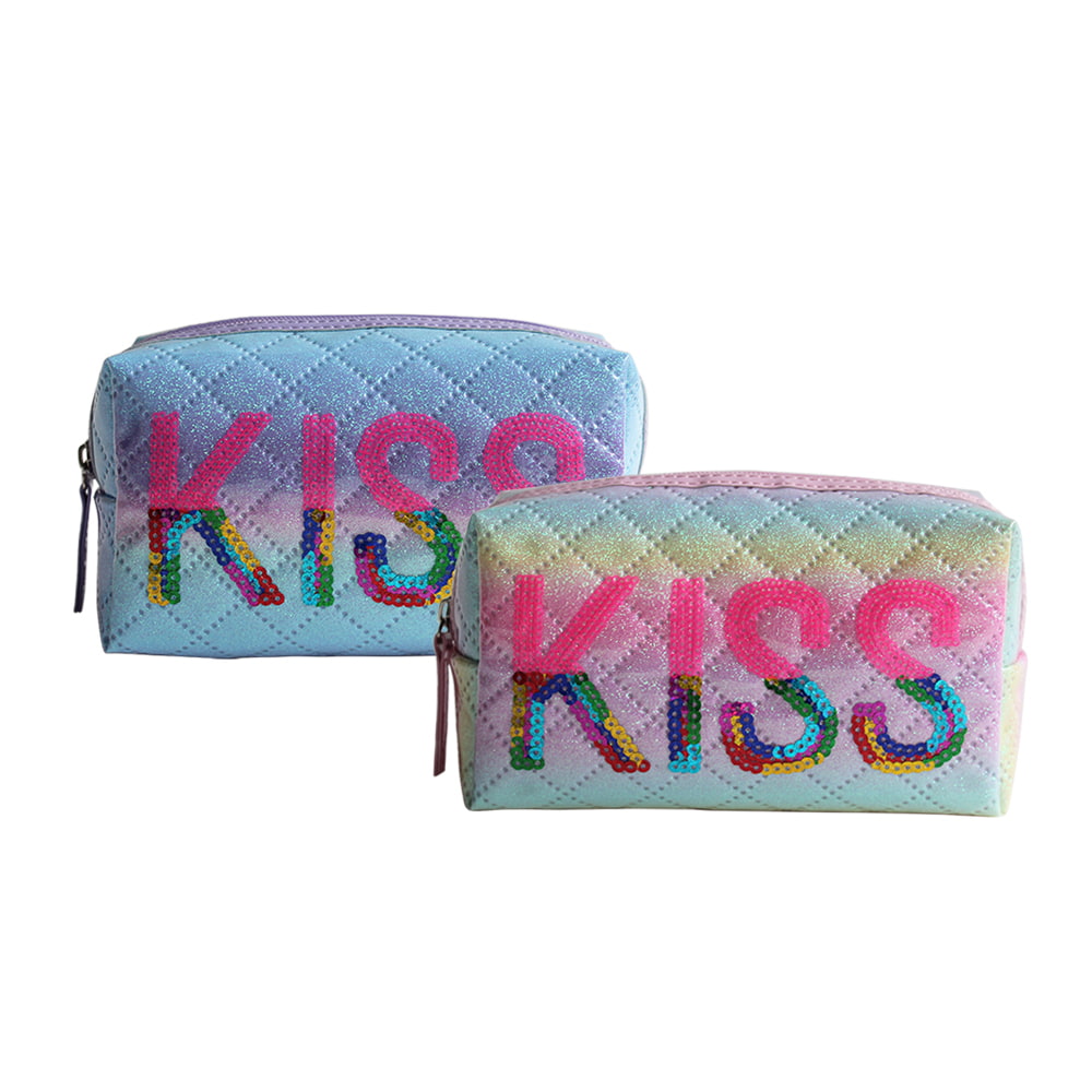 5052 Ombre Holographic Kiss Print Cosmetic Storage Bag