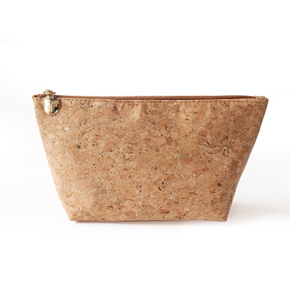 2947 Plain Solid Cork Grain Women Cosmetic Storage Bag