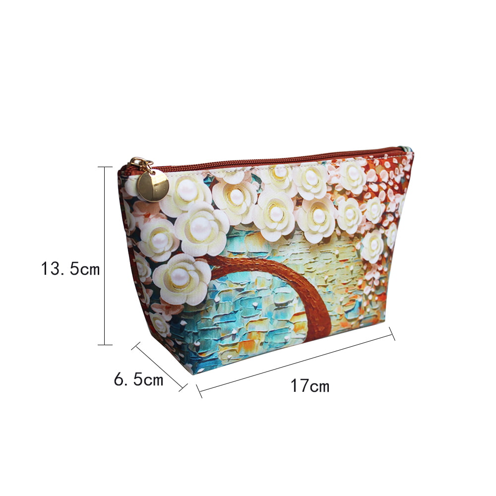 2947 Pearl Flower Print Makeup Cosmetic Storage Bag