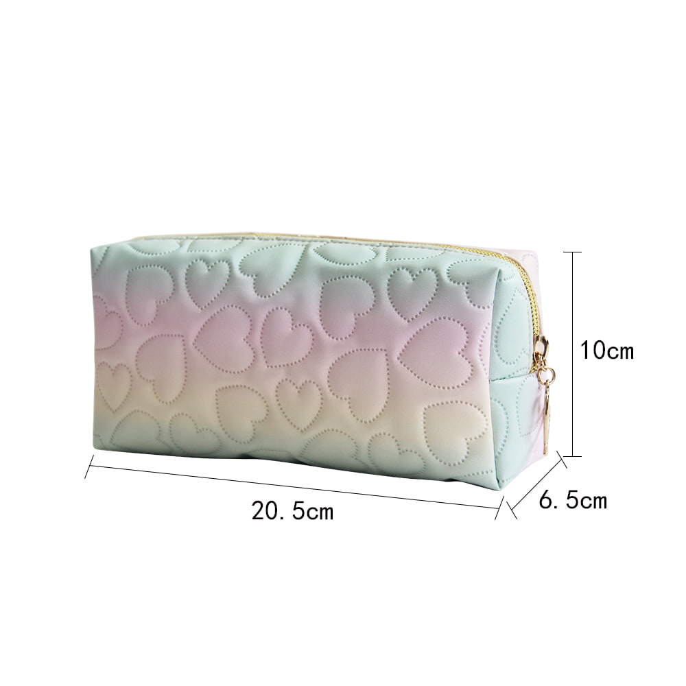 3702 Heart Patterned Ombre Travel Makeup Cosmetic Bag