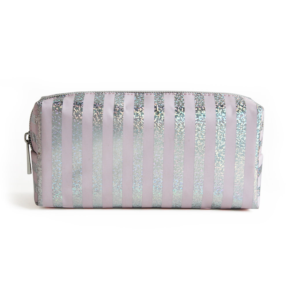 3702 Striped Hologram Laser Women Cosmetic Storage Bag