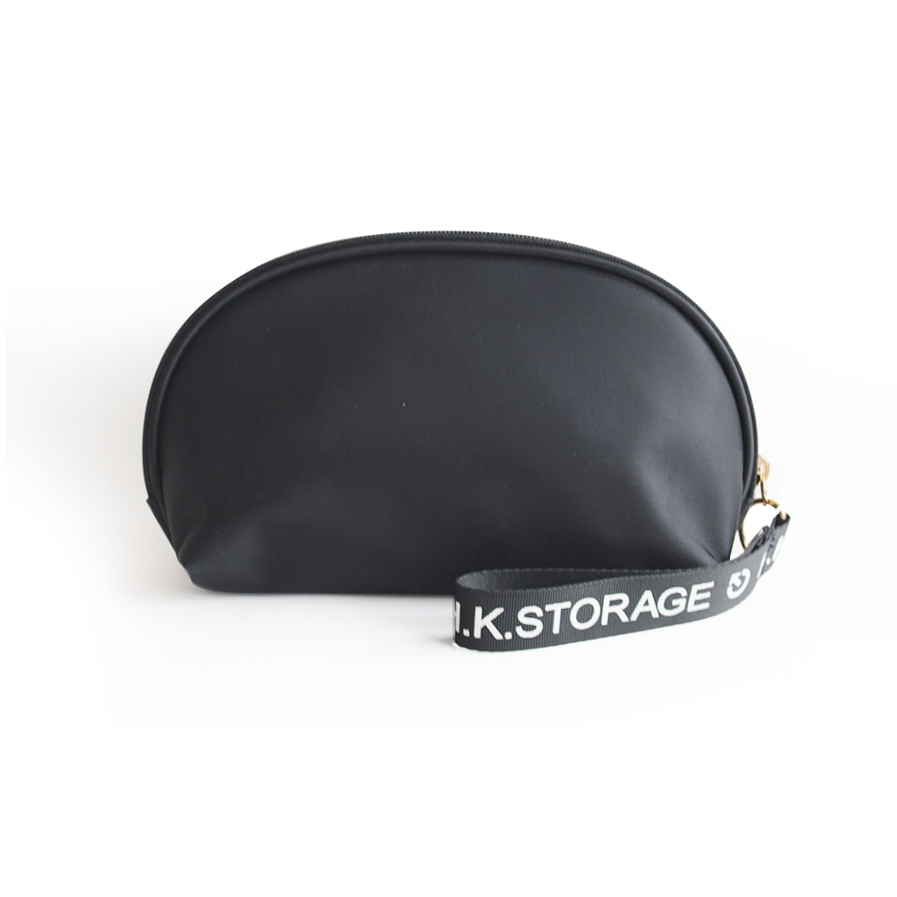 4050 Black PU Leather Waterproof Zipper Cosmetic Bag