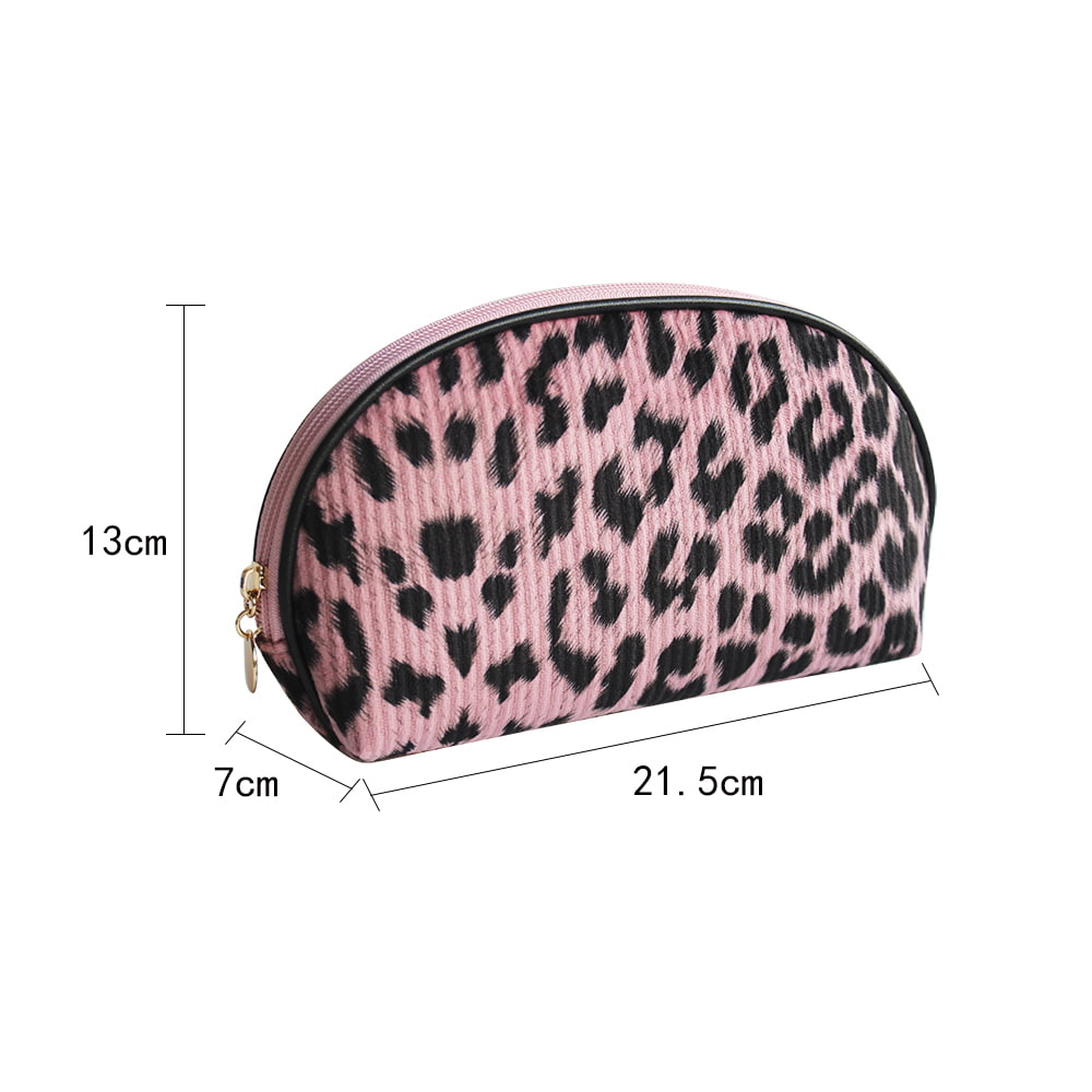 4050 Leopard Print Shell Shaped Portable Cosmetic Bag