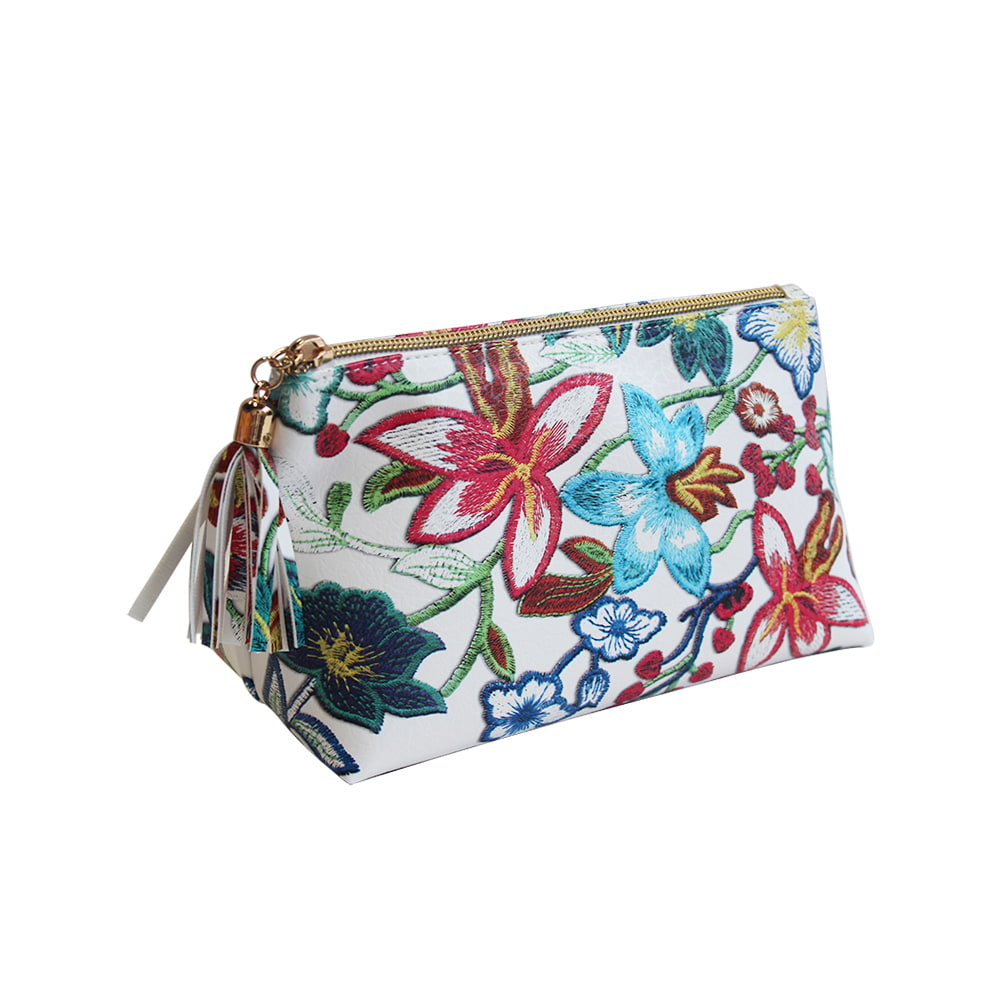 4727 Colorful Floral Embroidered Cosmetic Storage Bag