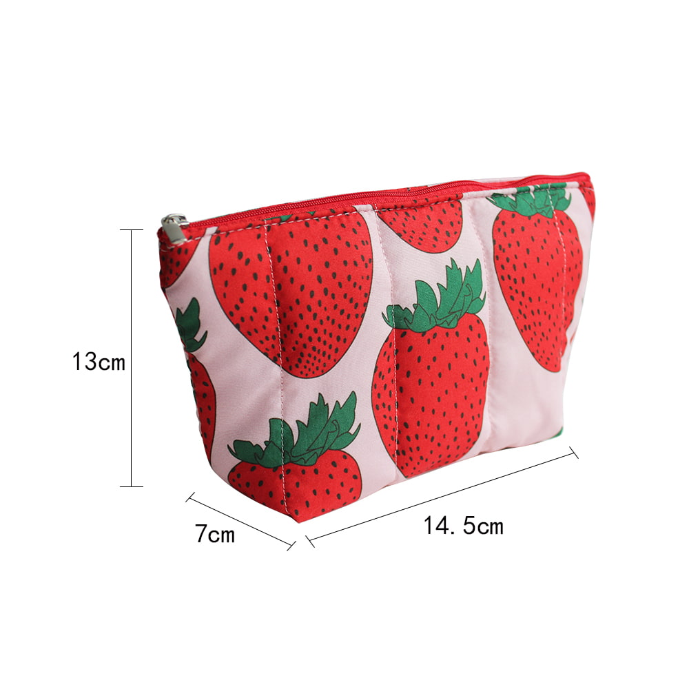 4732 Cute Strawberry Pattern Portable Travel Cosmetic Bag