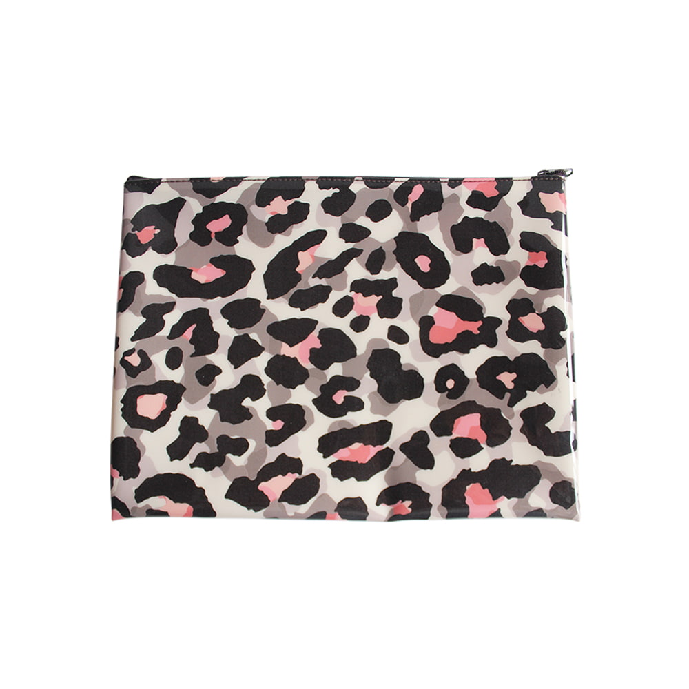 4747 Black Pink White Leopard Print Cosmetic Storage Bag