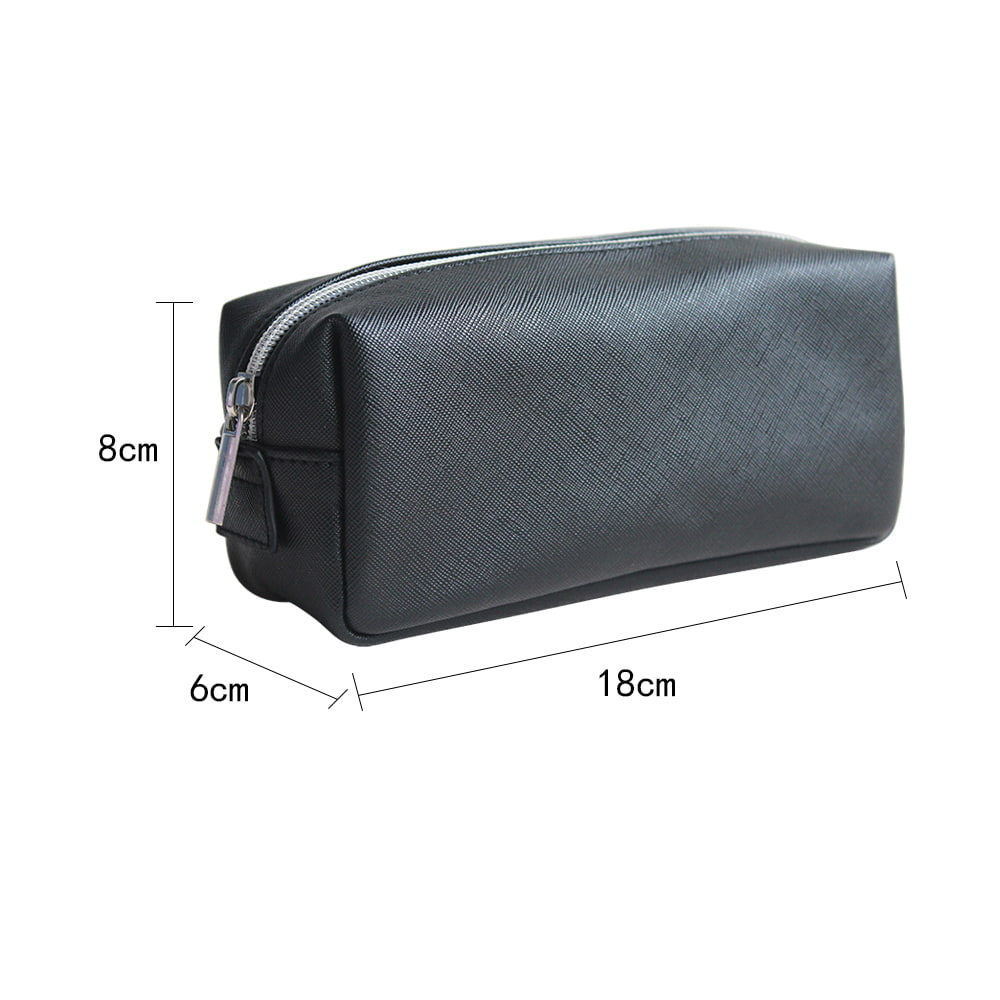 4767 Large Capacity Black PU Leather Cosmetic Storage Bag