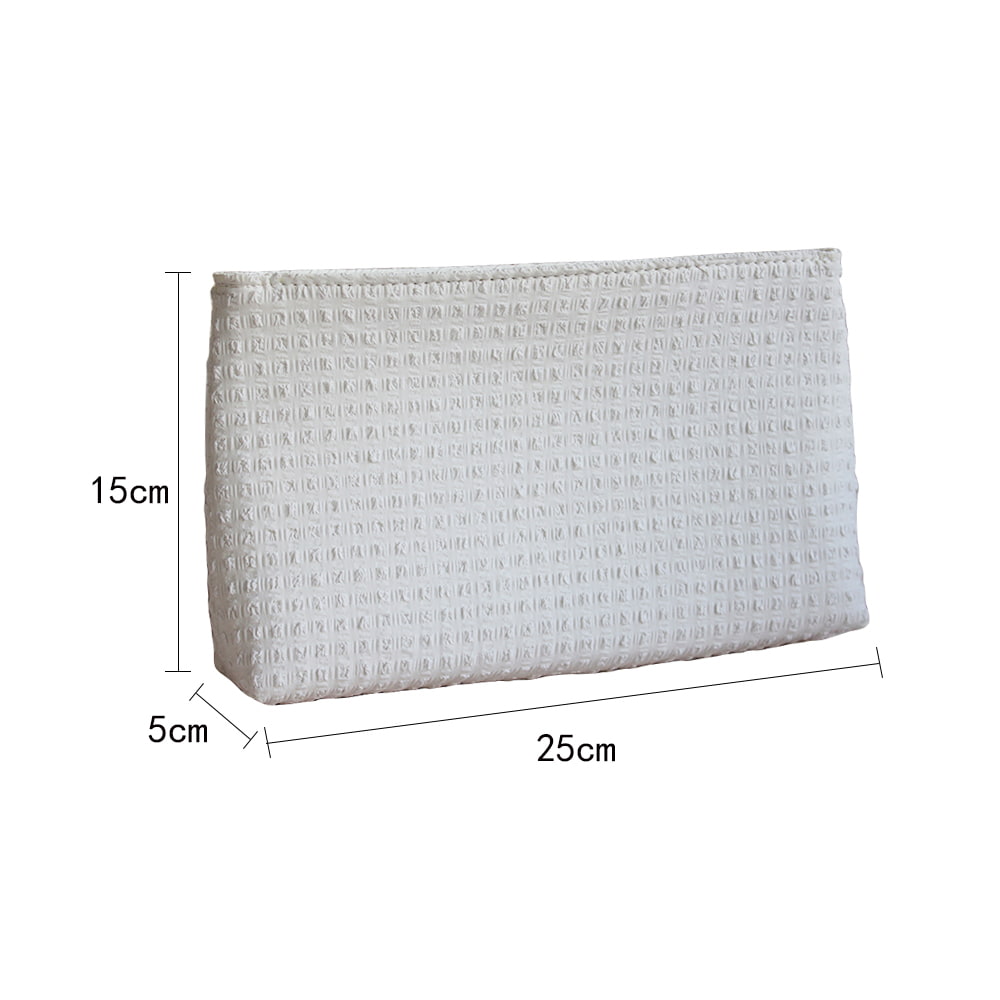 5004 White Woven Leather Women Cosmetic Storage Bag