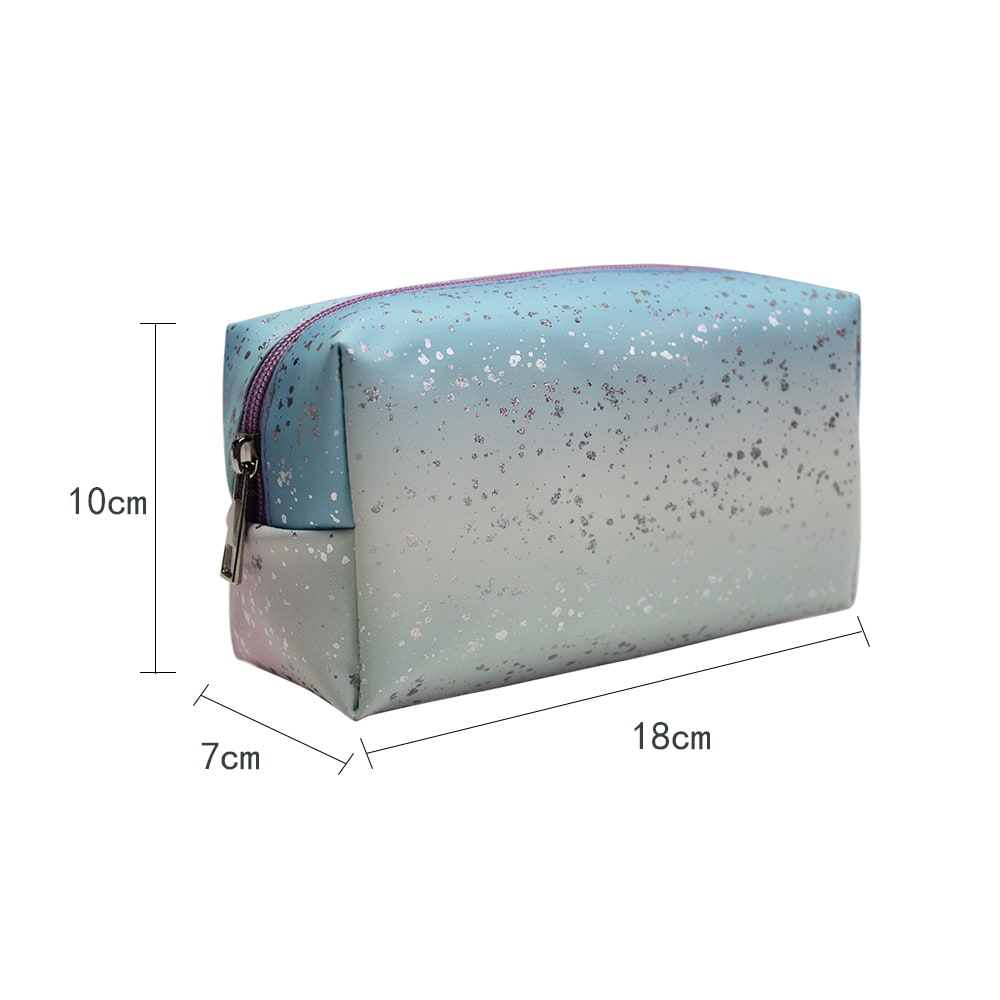 5085 Ombre Silver Confetti Print Women Makeup Storage Bag