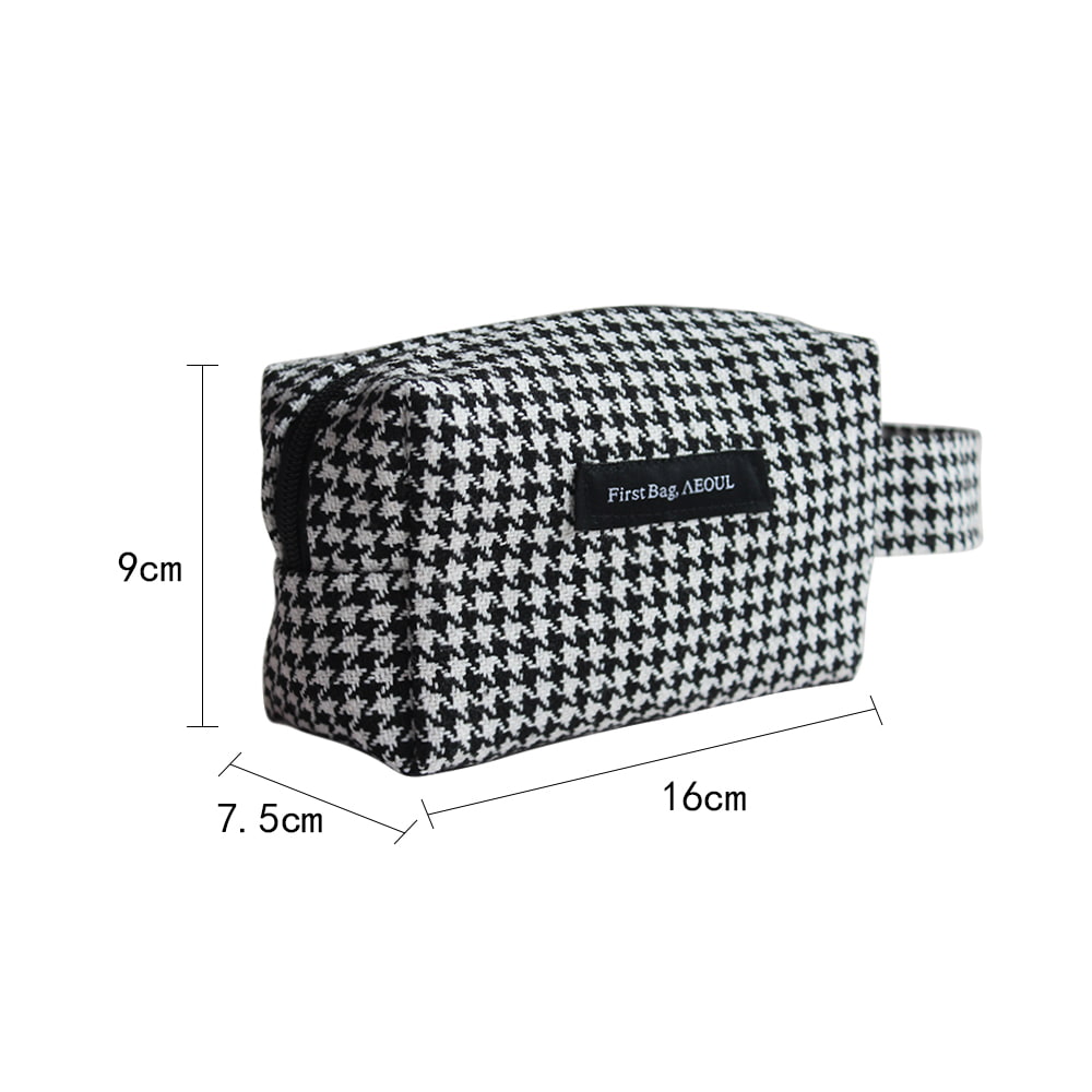 BD-GM12-1 Classic Houndstooth Tweed Cosmetic Storage Bag