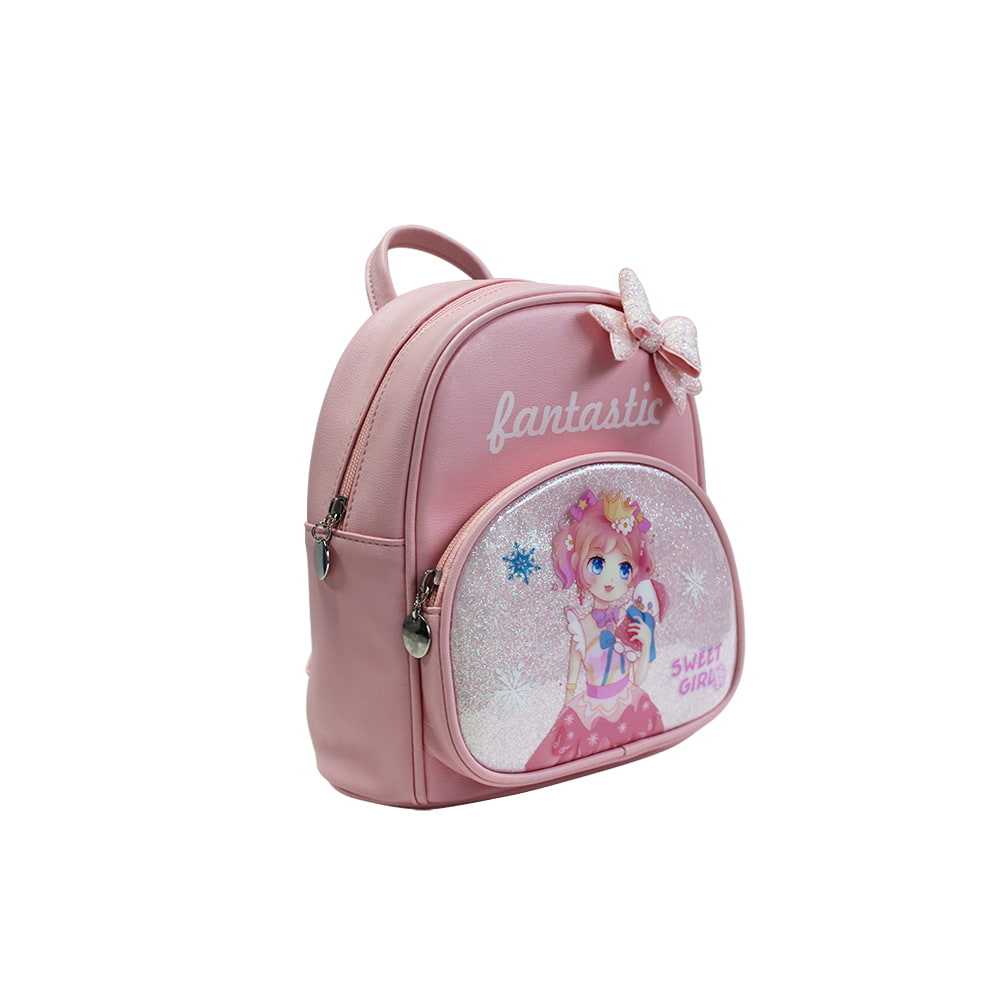 4717 Glitter Pink Cute School Backpack for Girls