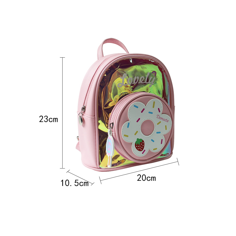 4763 Sweet Donuts Design Holographic School Backpack