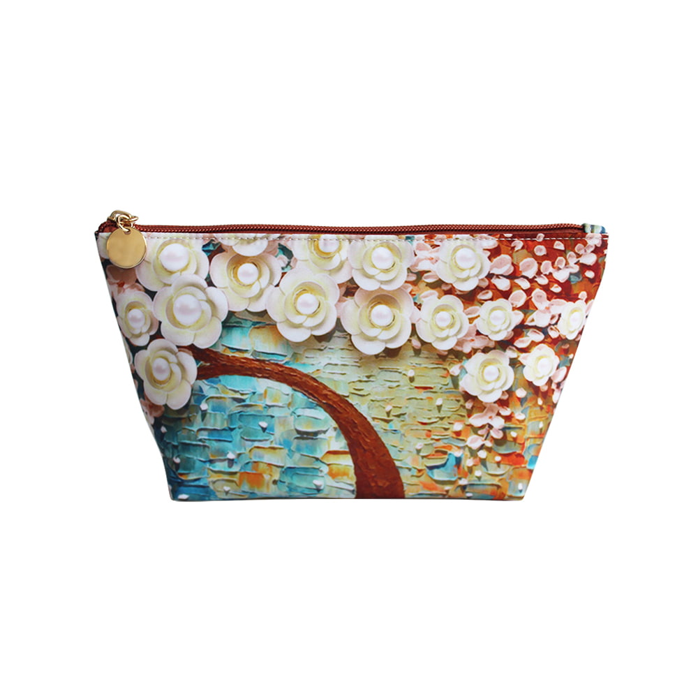 2947 Pearl Flower Print Makeup Cosmetic Storage Bag