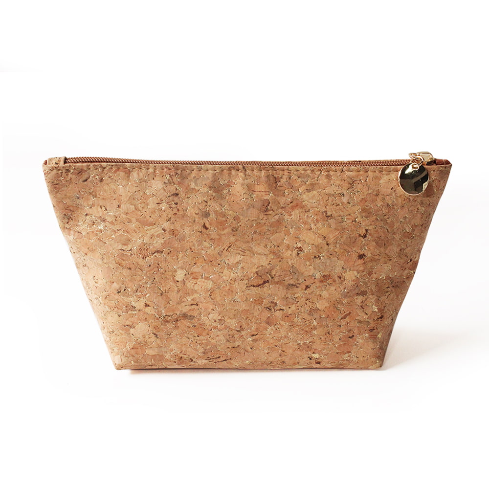 2947 Plain Solid Cork Grain Women Cosmetic Storage Bag