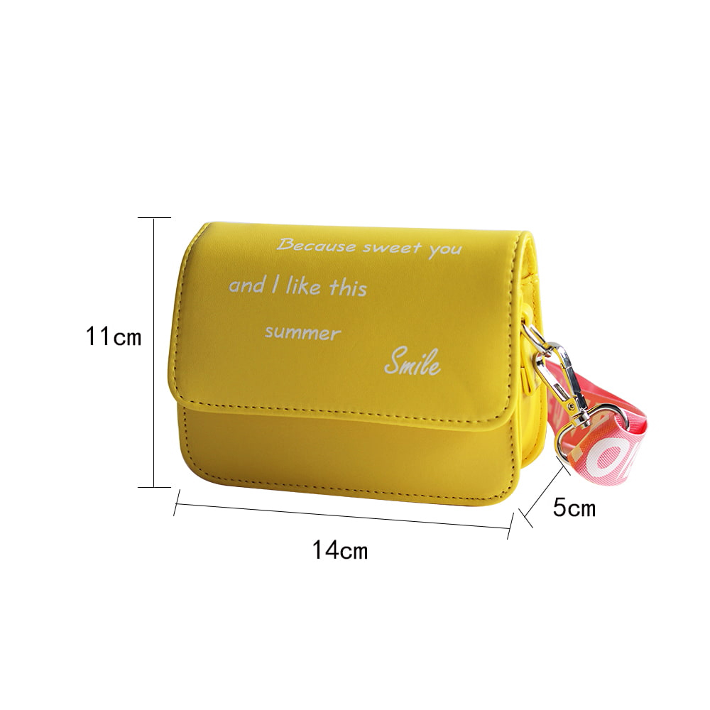 3869 Yellow PU Leather Children Crossbody Bag