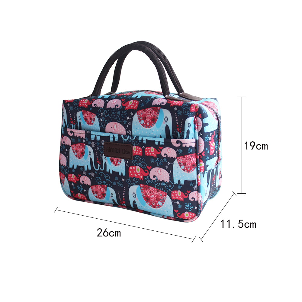 4768 Elephant Print Large Portable adult Cooler Lunch Bag