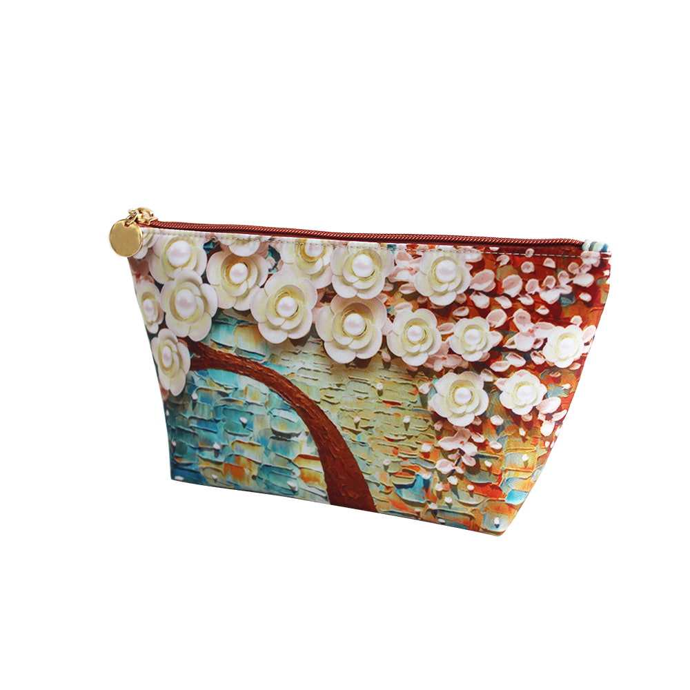 2947 Pearl Flower Print Makeup Cosmetic Storage Bag