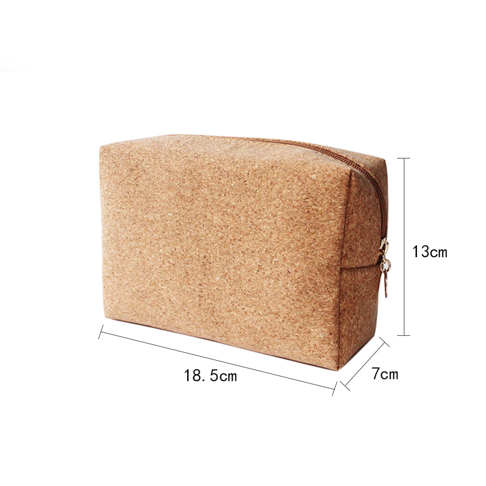 3537 Vegan Cork Leather Portable Cosmetic Organizer Bag