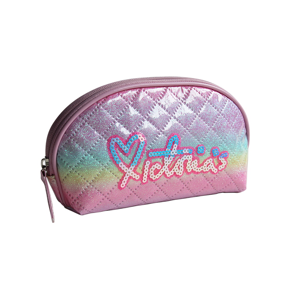 3680 Cute Pink Ombre Hologram Makeup Bag for Women