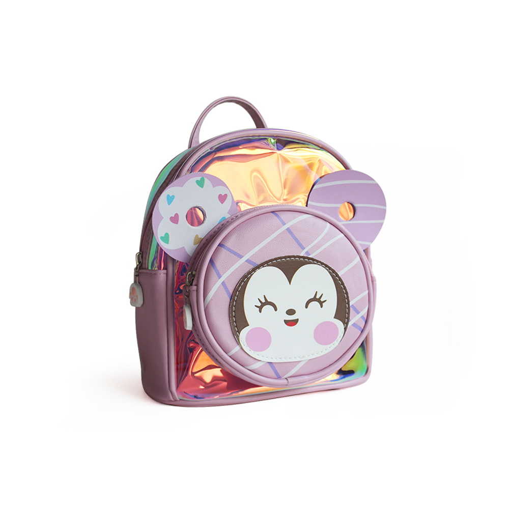 4054 Holographic Cartoon Printed Backpack For Kids