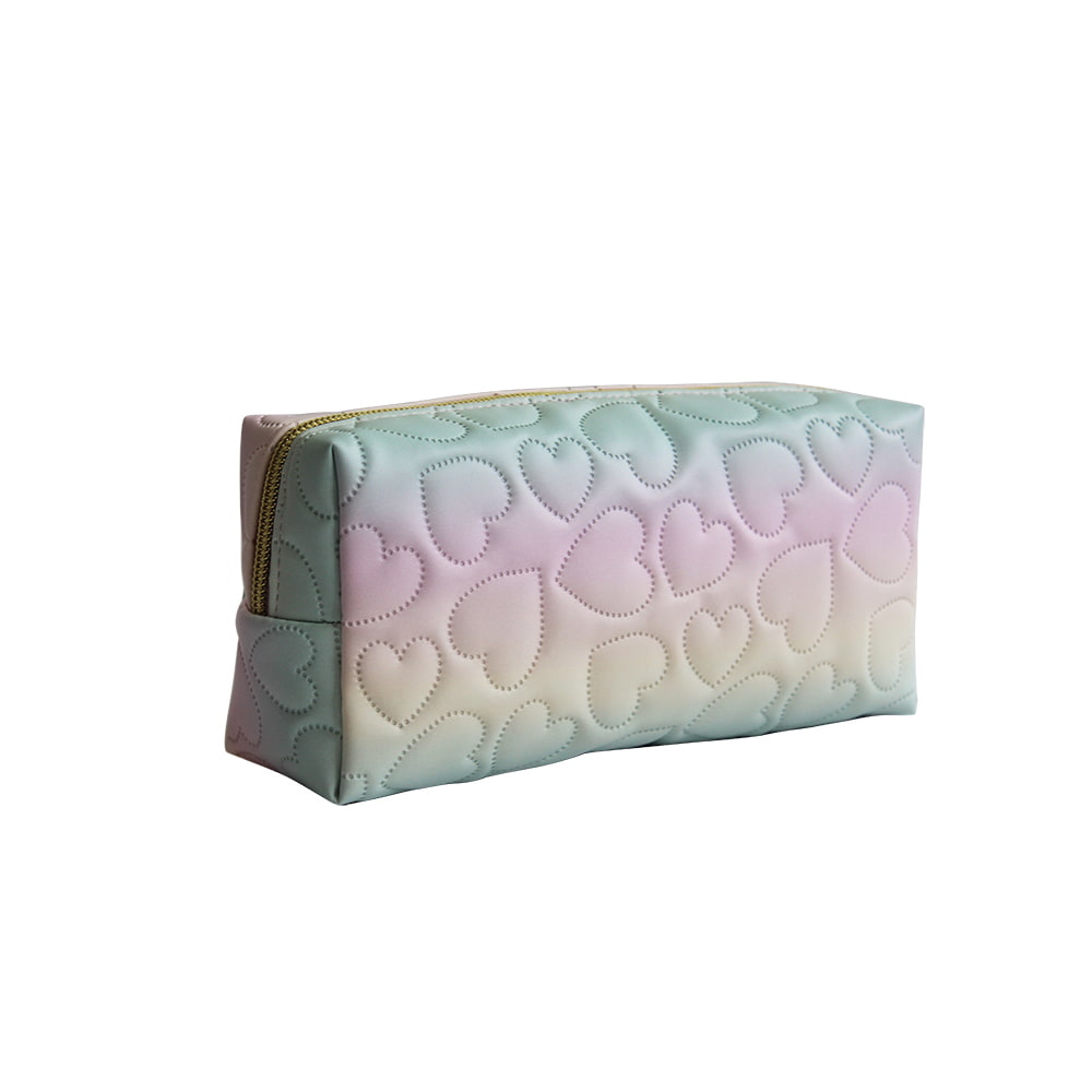 3702 Heart Patterned Ombre Travel Makeup Cosmetic Bag