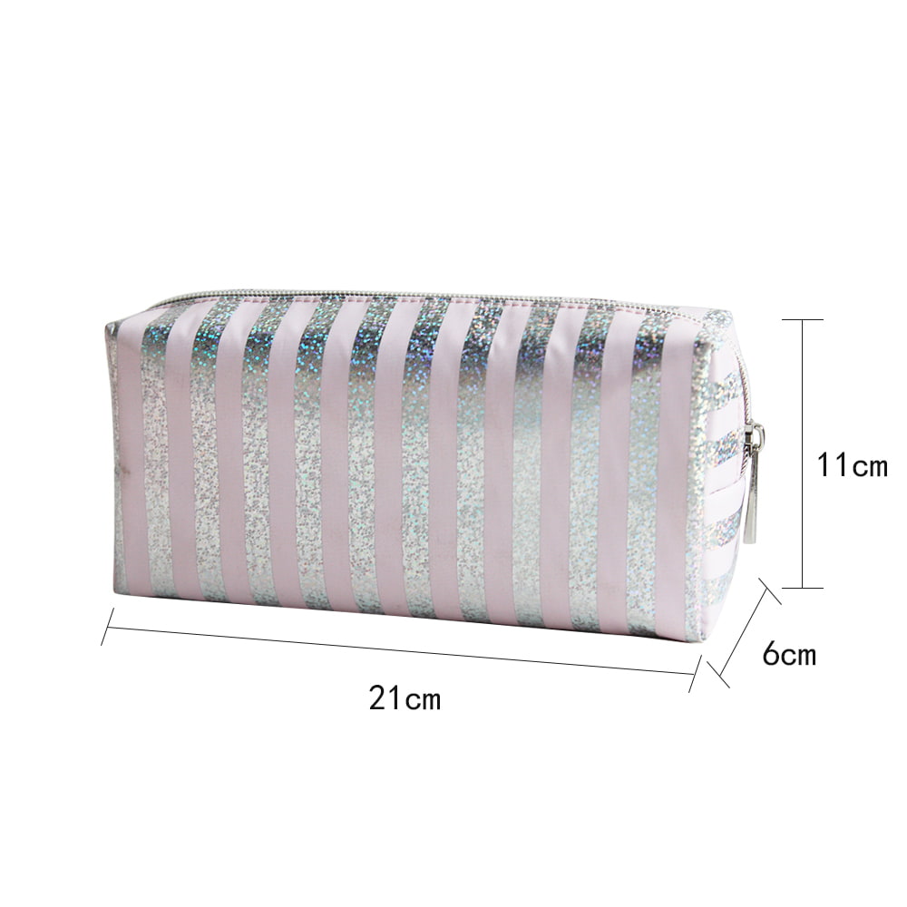 3702 Striped Hologram Laser Women Cosmetic Storage Bag