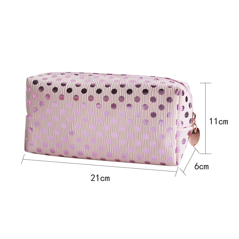 3702 Pink Polka Dots Pattern Ladies Cosmetic Storage Bag