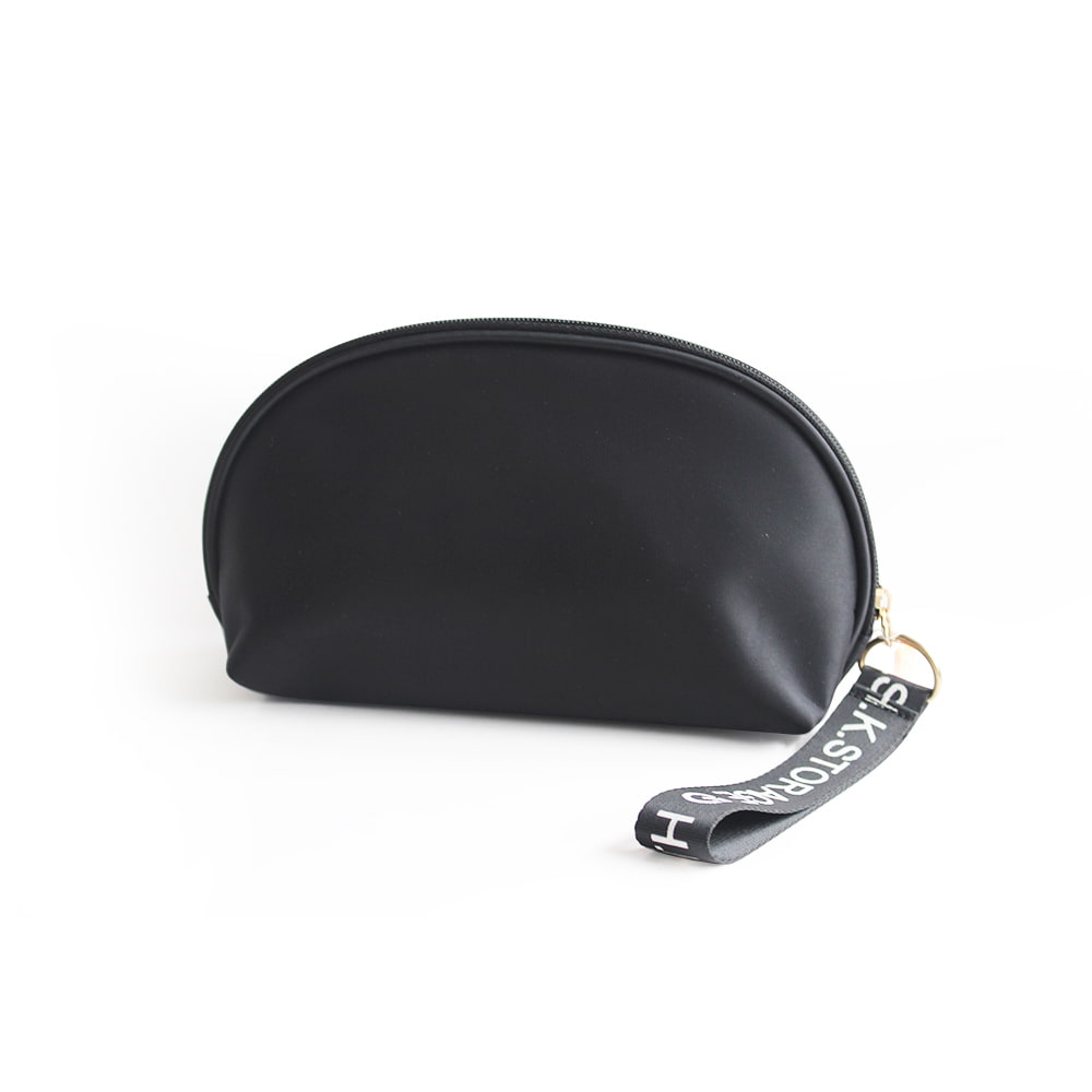 4050 Black PU Leather Waterproof Zipper Cosmetic Bag