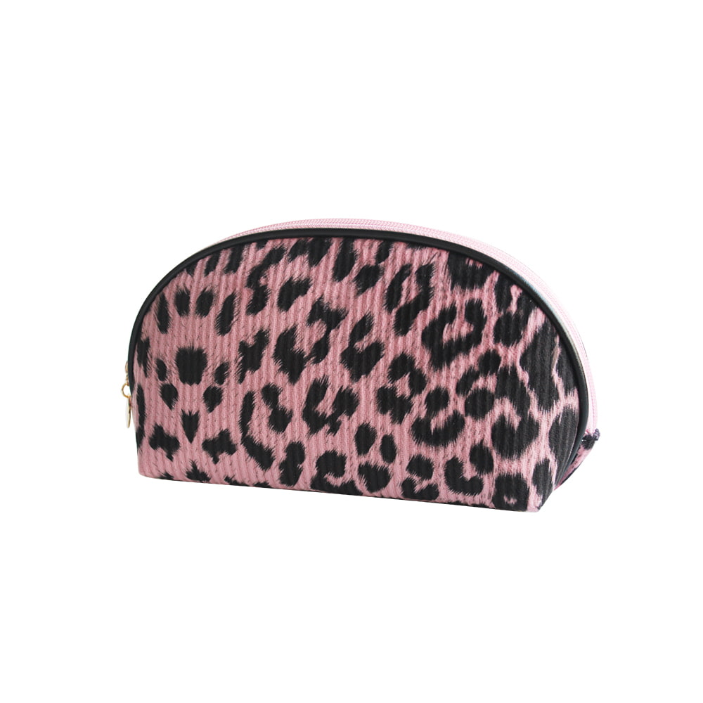 4050 Leopard Print Shell Shaped Portable Cosmetic Bag