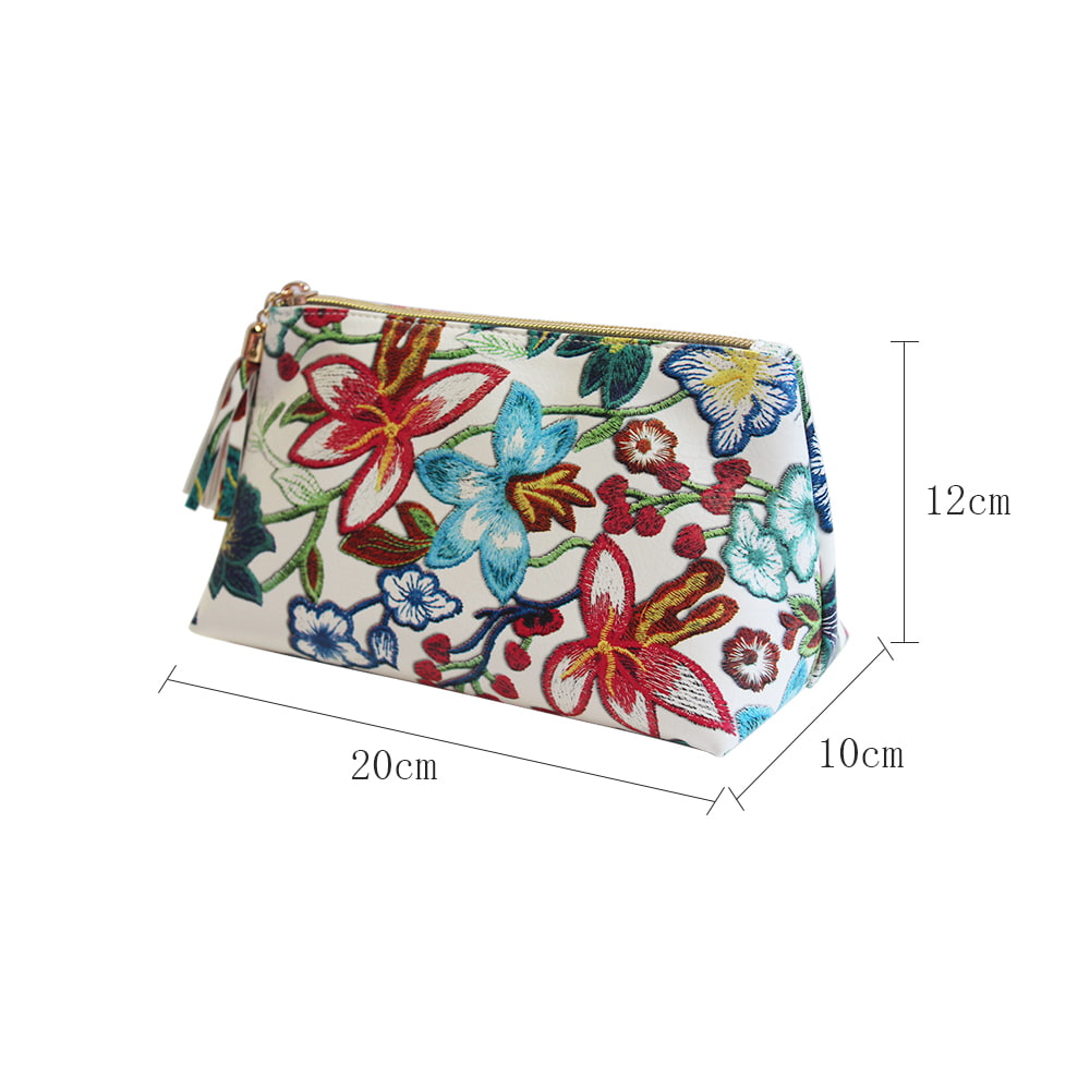 4727 Colorful Floral Embroidered Cosmetic Storage Bag