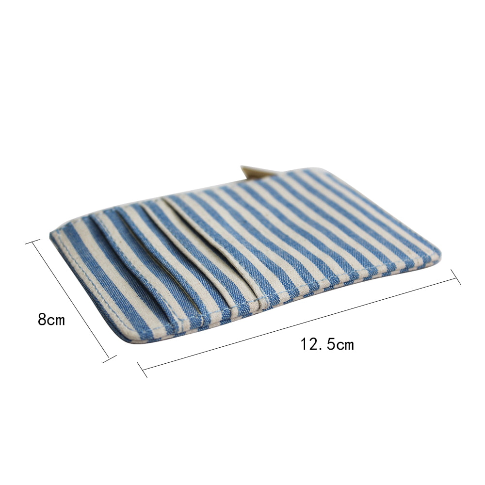 4729 Blue and White Stripes Zipper Makeup Cosmetic Bag