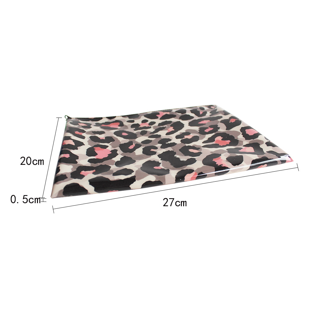 4747 Black Pink White Leopard Print Cosmetic Storage Bag