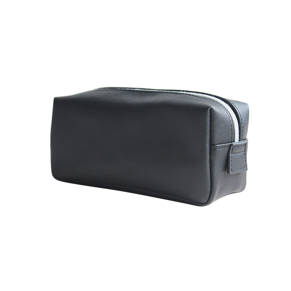 4767 Large Capacity Black PU Leather Cosmetic Storage Bag