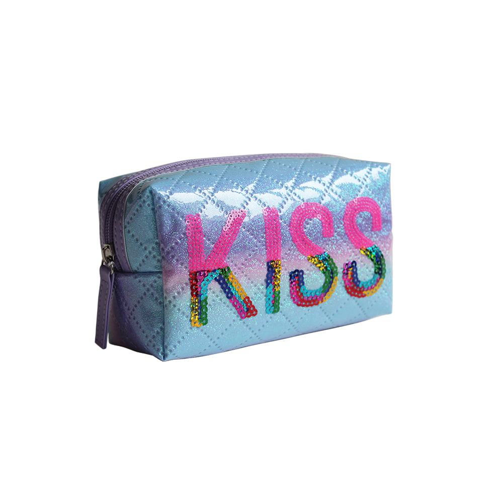 5052 Ombre Holographic Kiss Print Cosmetic Storage Bag