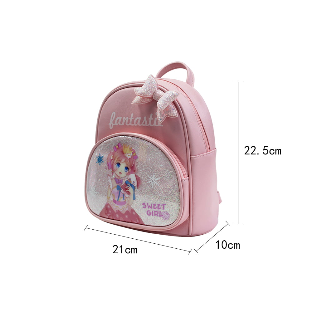 4717 Glitter Pink Cute School Backpack for Girls