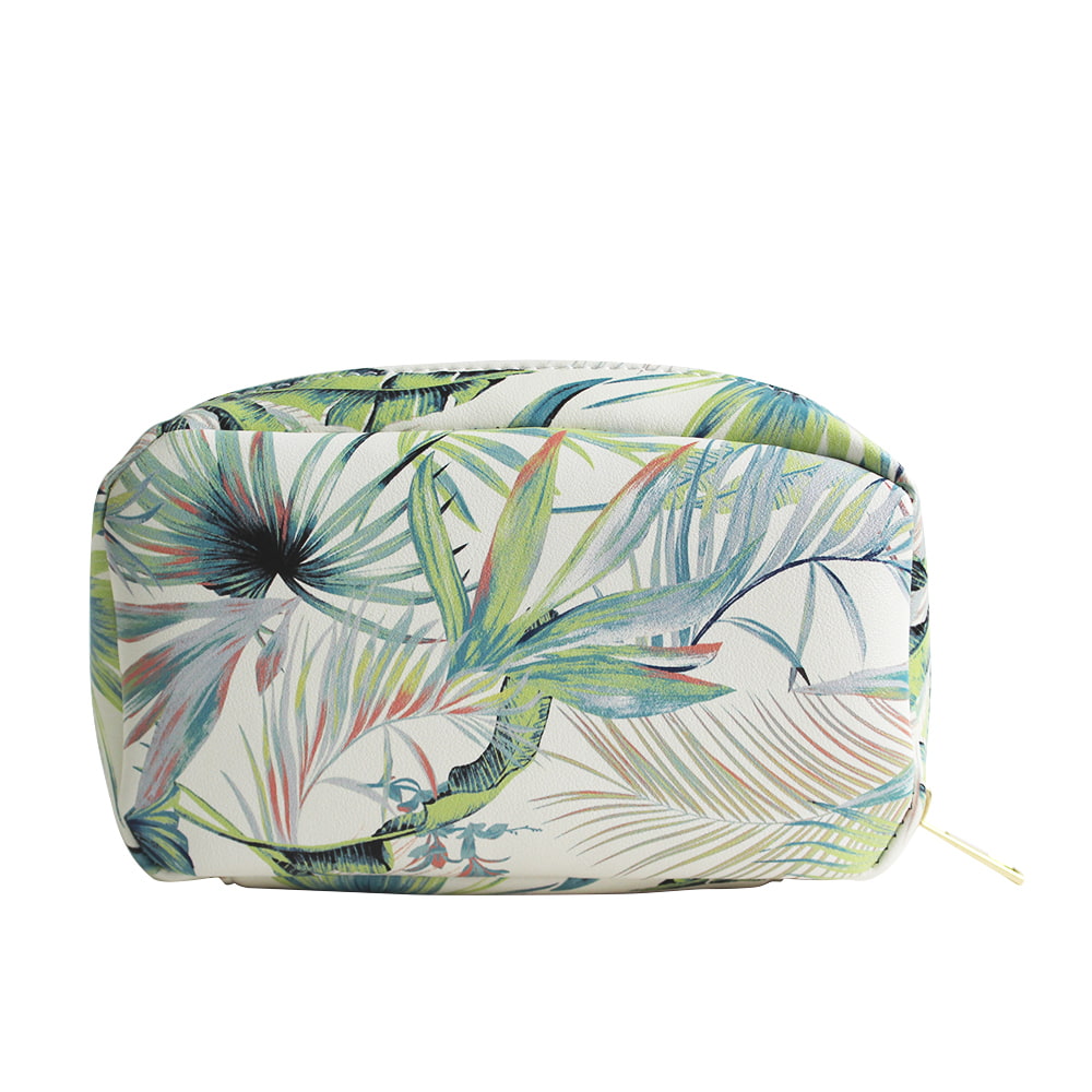 WC-2201 Plant Print Large Capacity Zipper Cosmetic Storage Bag