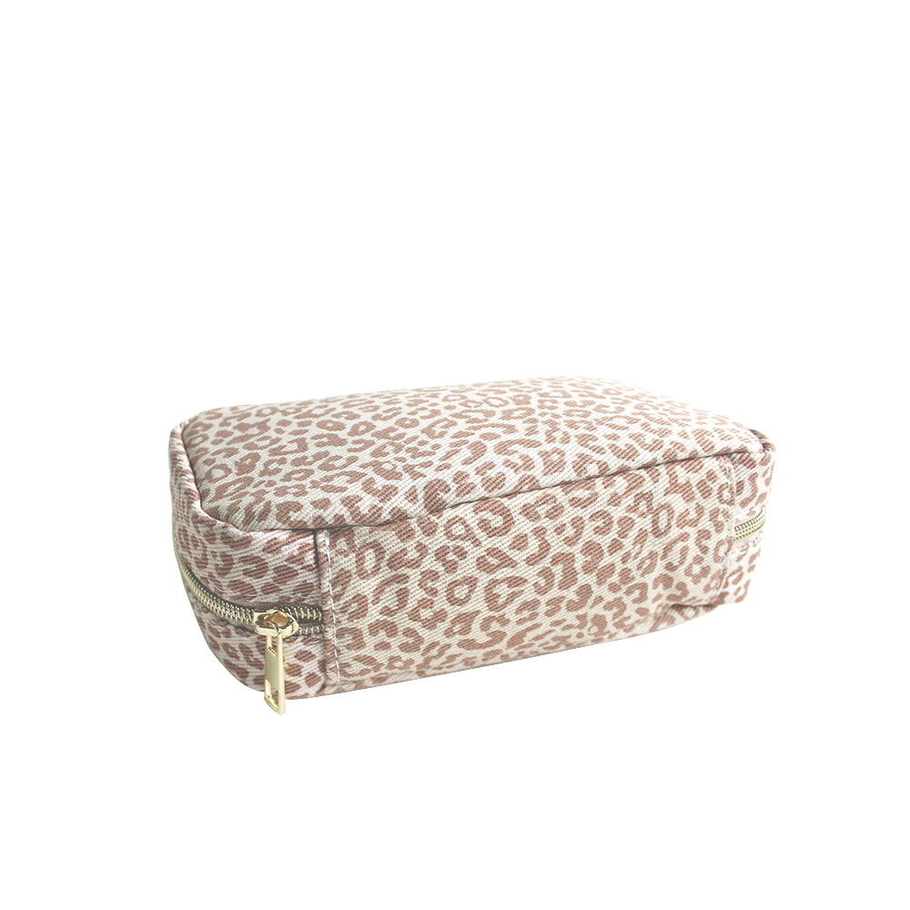 WC-2202 Small Leopard Print Waterproof Organizer Cosmetic Bag