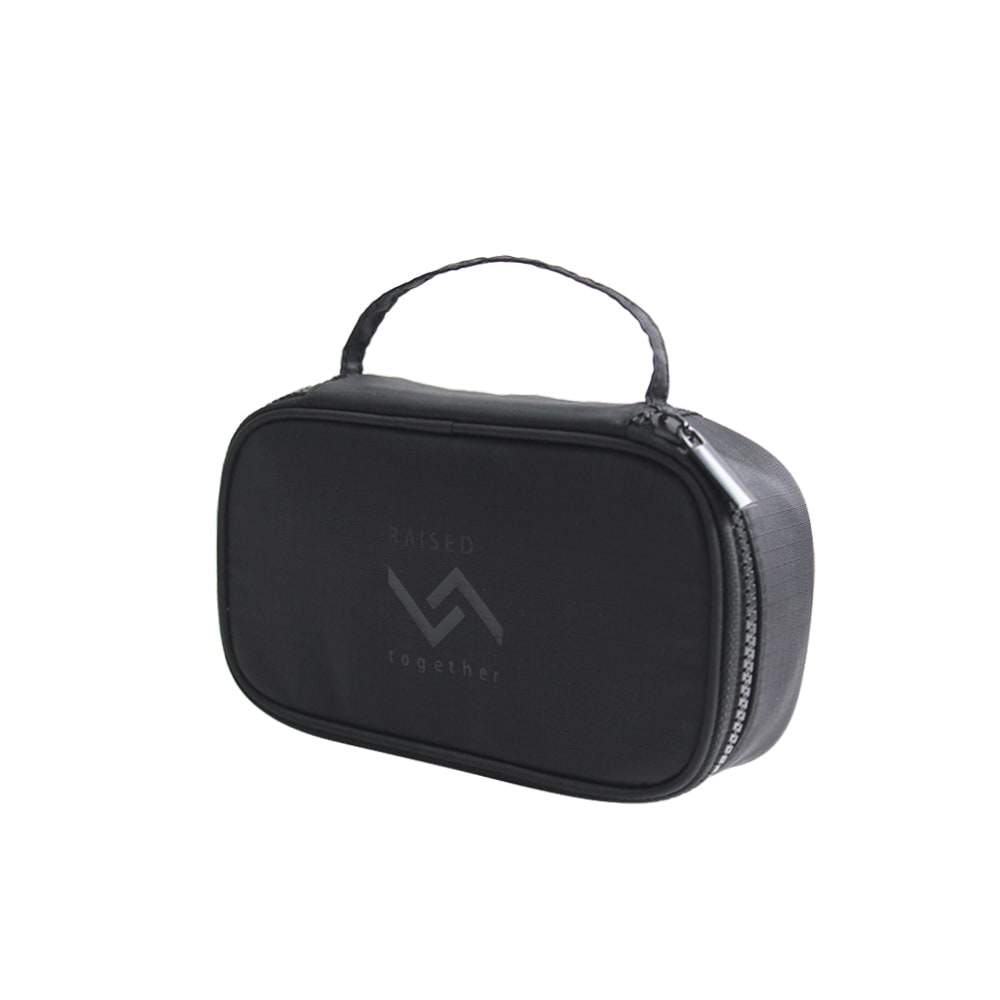 4642 Black Portable Large Capacity Make Up Zipper Bag