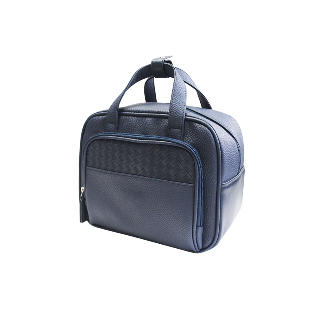 4679 Navy Blue Large Capacity PU Leather Travel Toiletry Bag