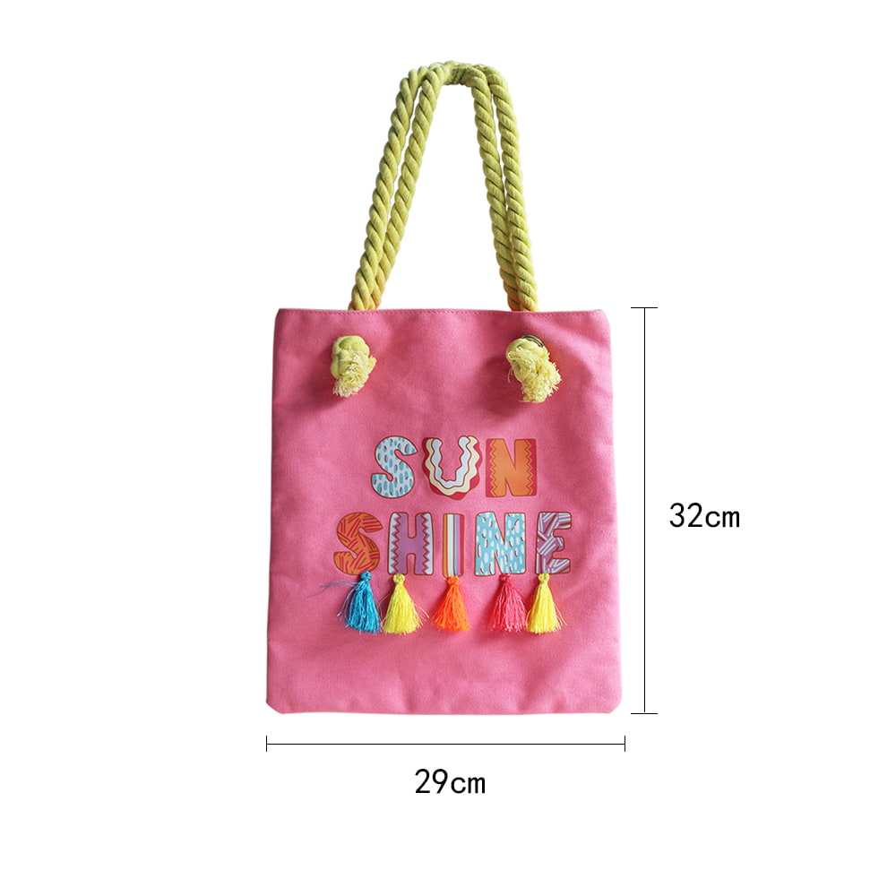 4093 Lightweight Girls Pink Sunshine Cotton Tote Bag