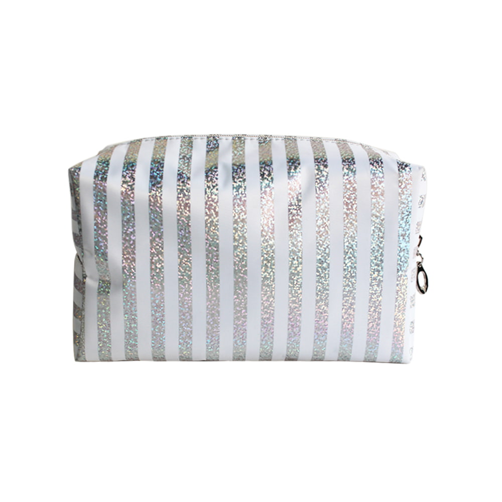 3611 Laser Striped Waterproof Ladies Cosmetic Storage Bag