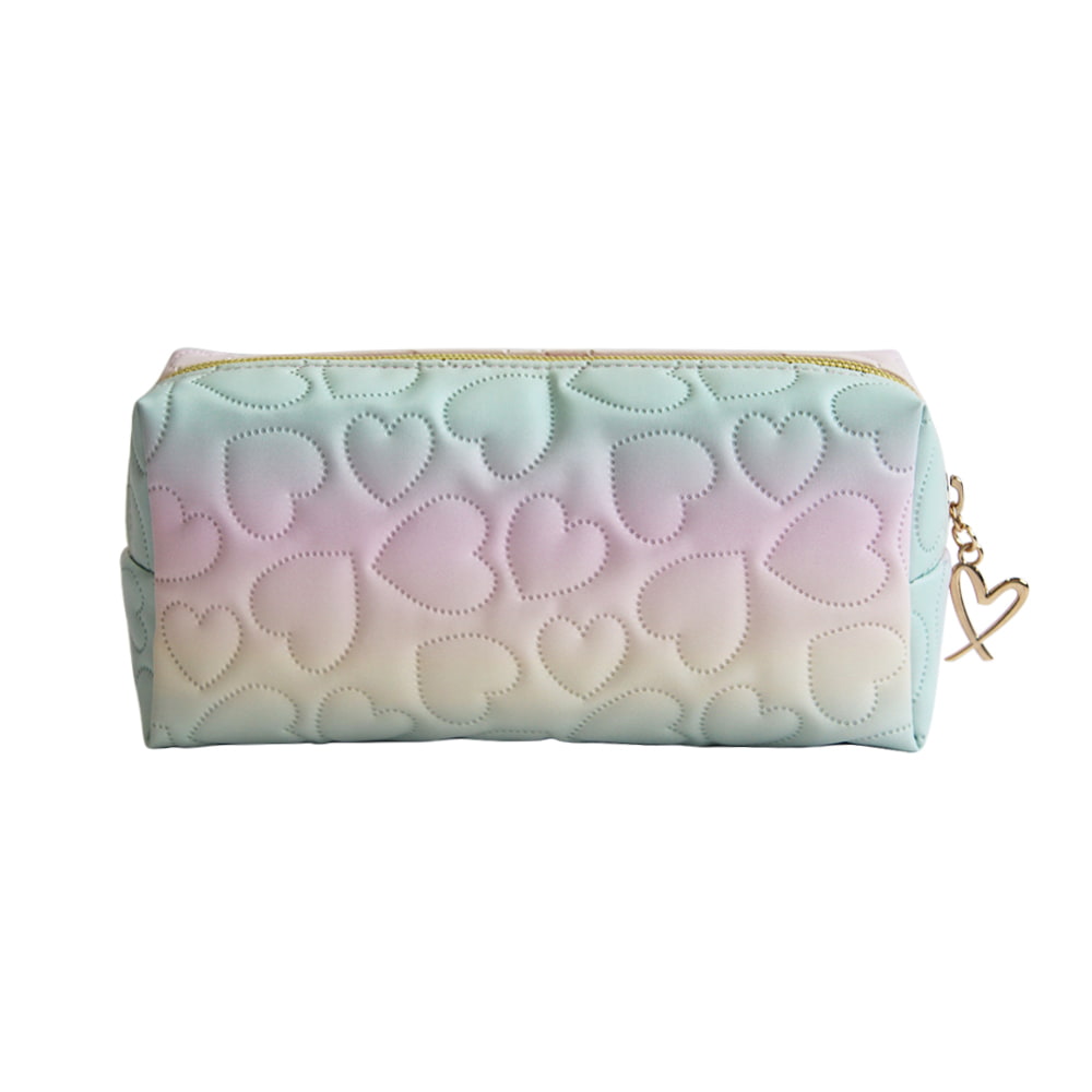 3702 Heart Patterned Ombre Travel Makeup Cosmetic Bag