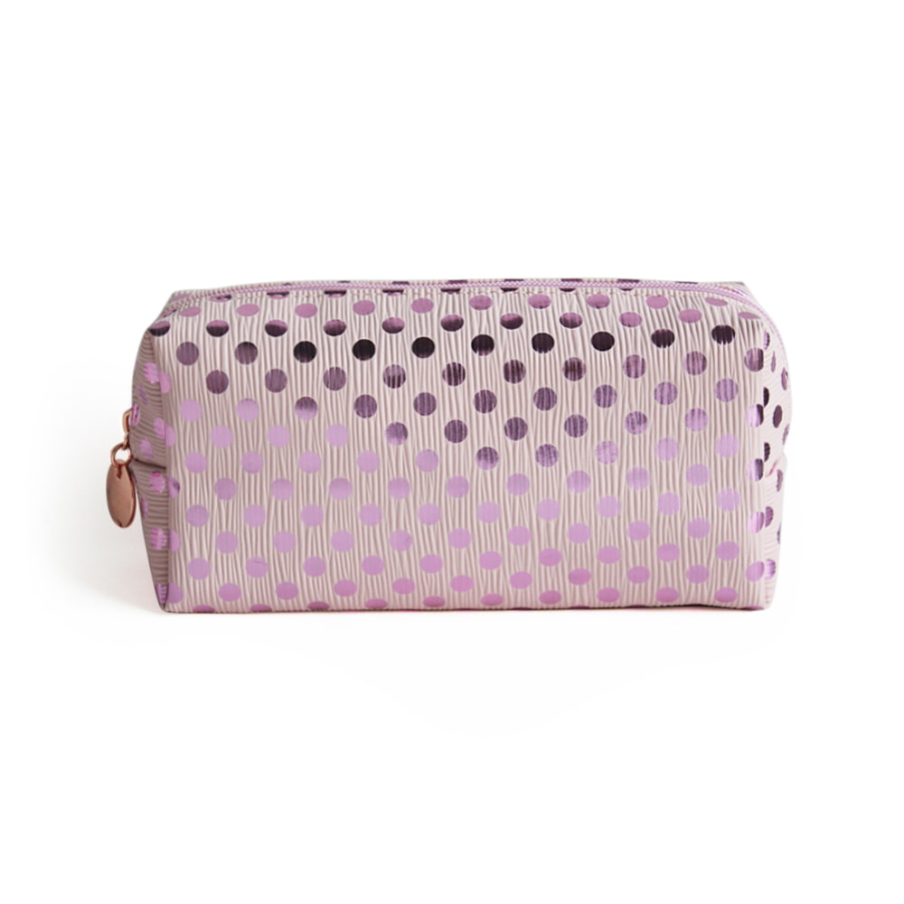 3702 Pink Polka Dots Pattern Ladies Cosmetic Storage Bag