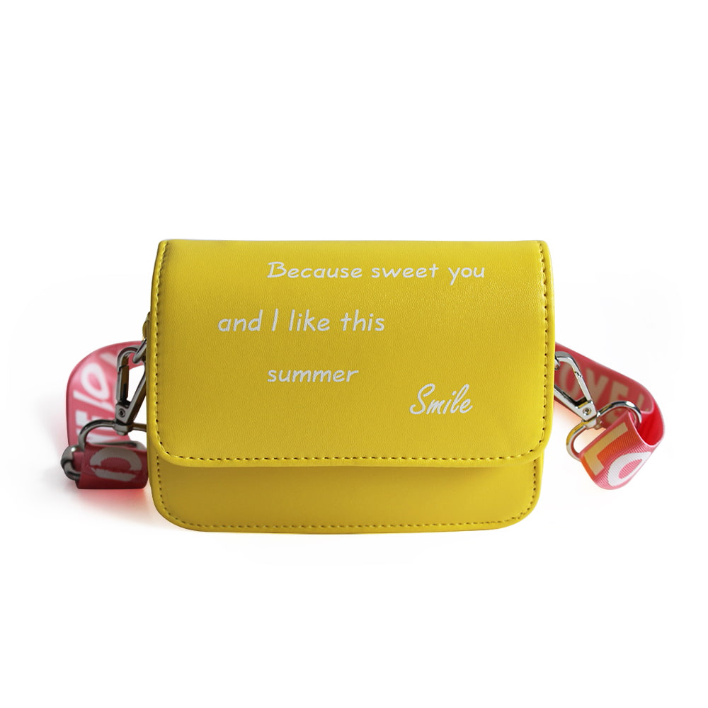 3869 Yellow PU Leather Children Crossbody Bag