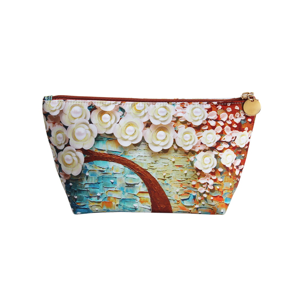 2947 Pearl Flower Print Makeup Cosmetic Storage Bag